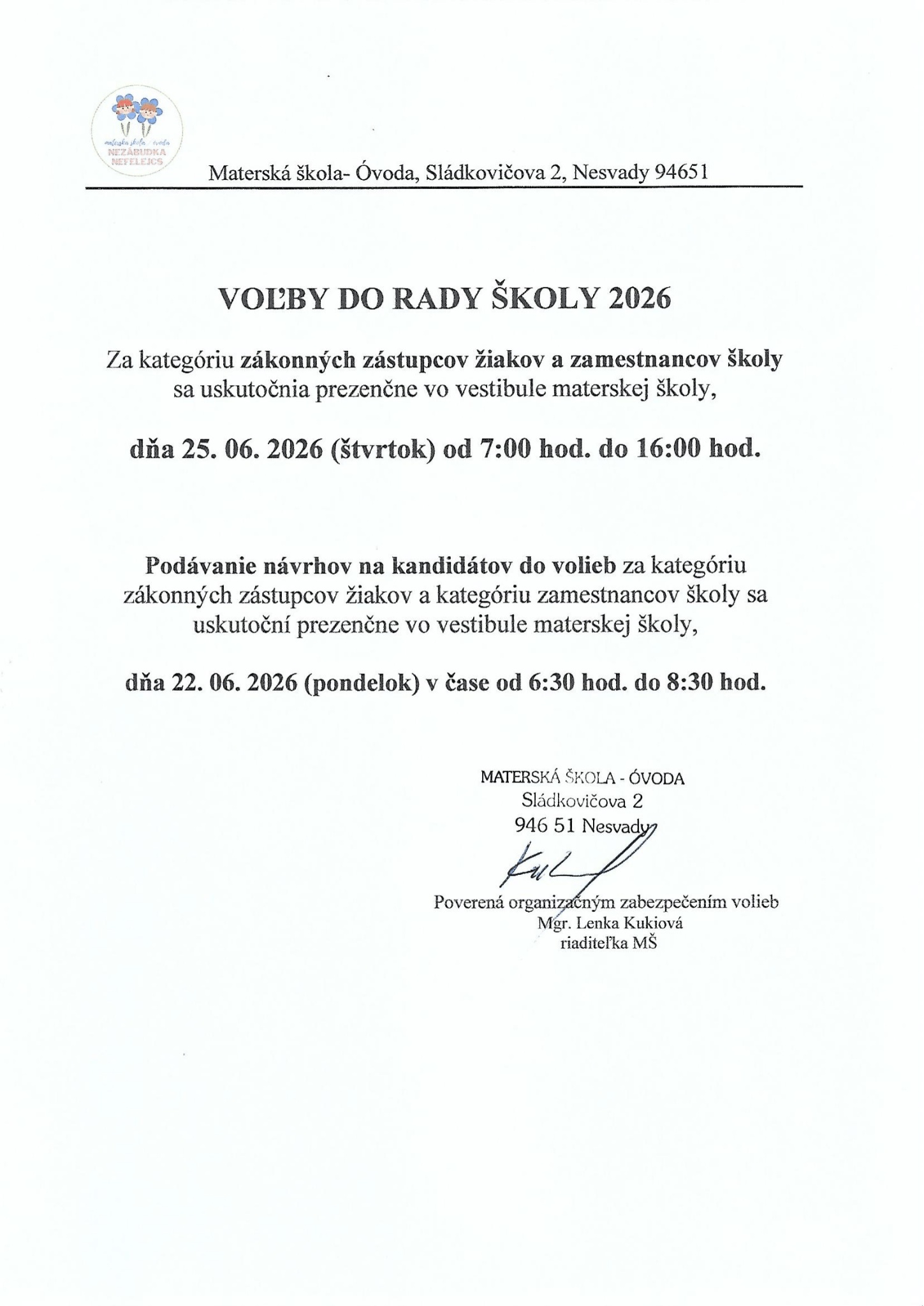 Voľby do rady školy - 11