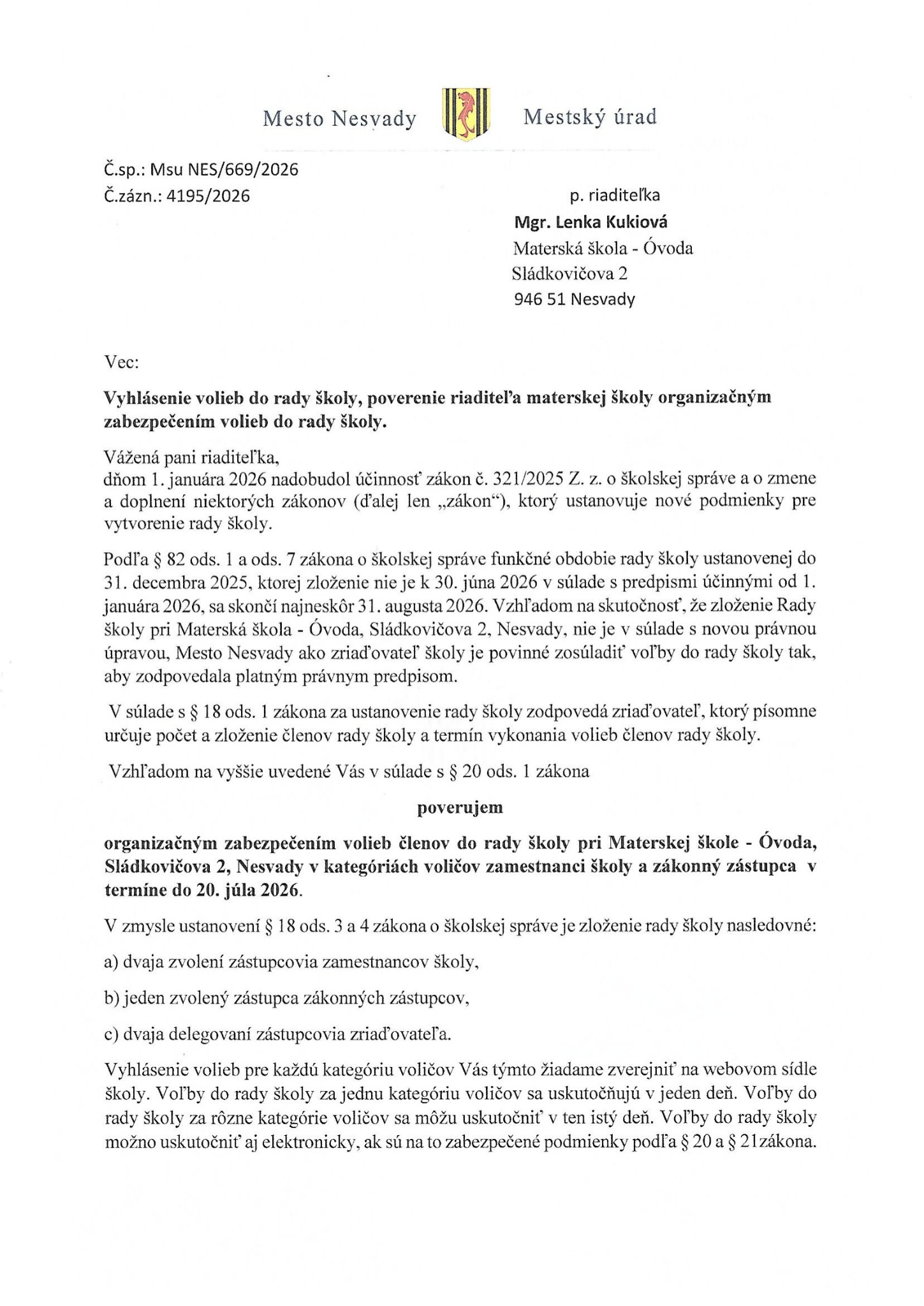 Voľby do rady školy - 12