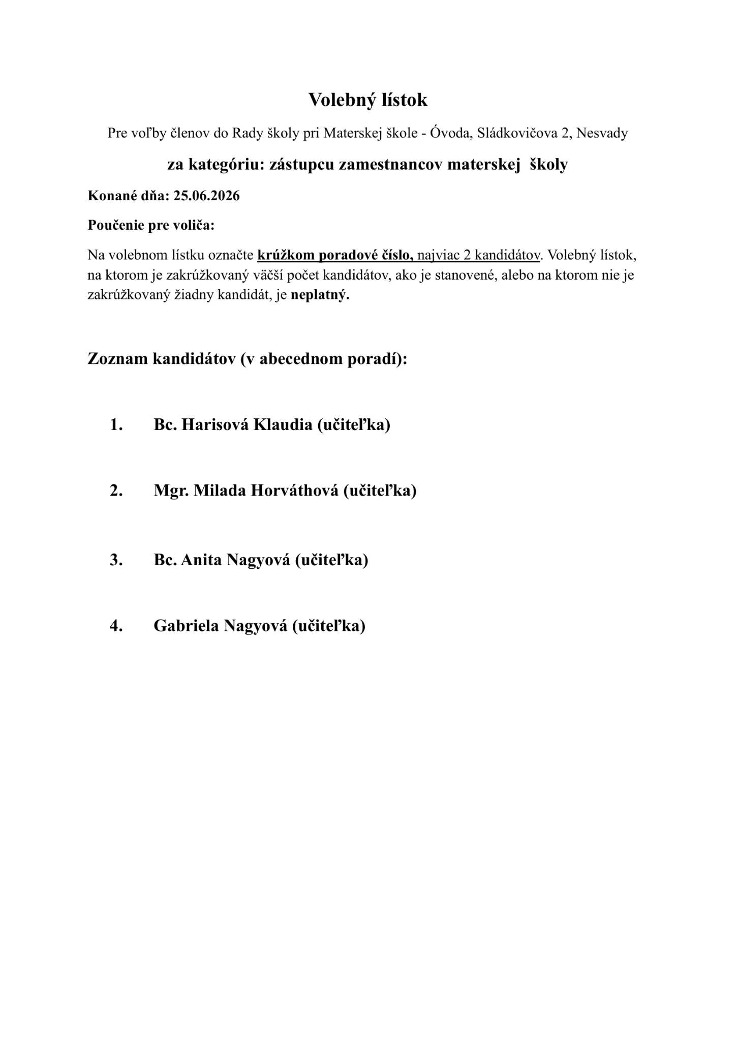 Voľby do rady školy - 7